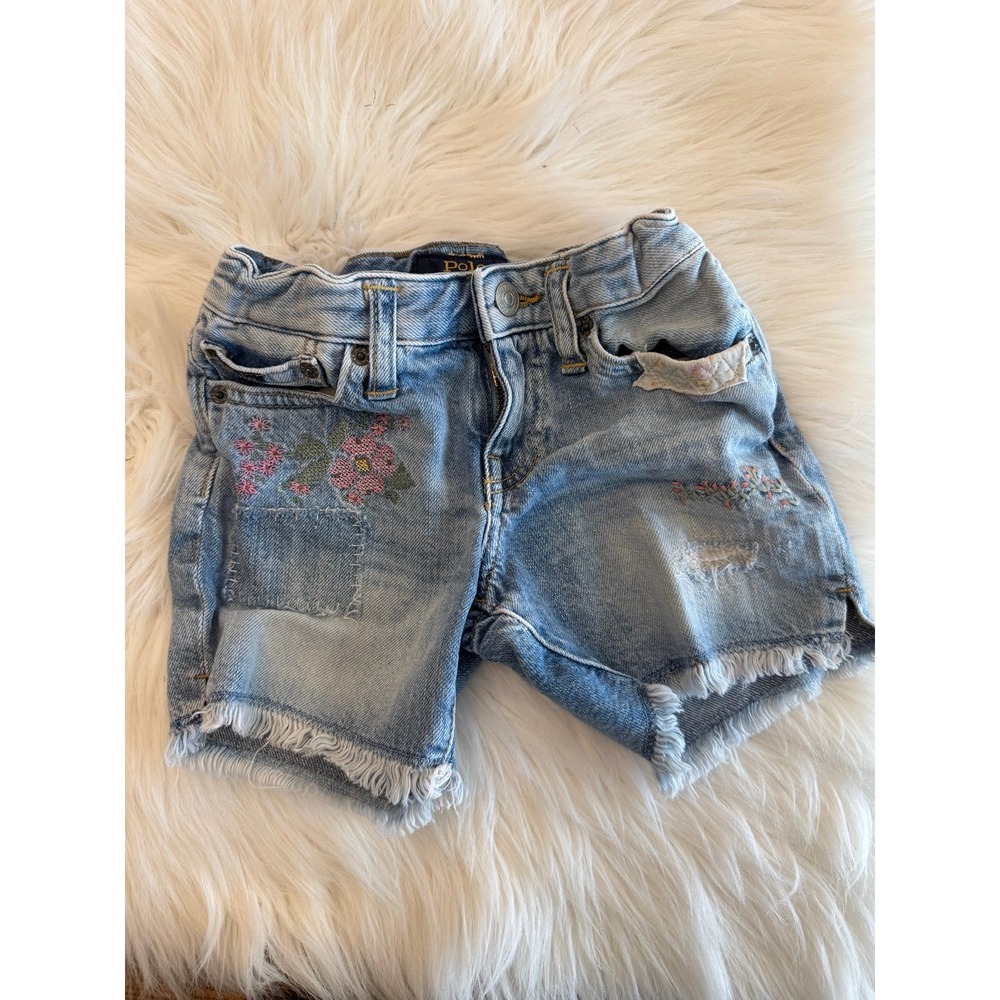 Ralph Lauren denim‎ shorts with floral accents size 4